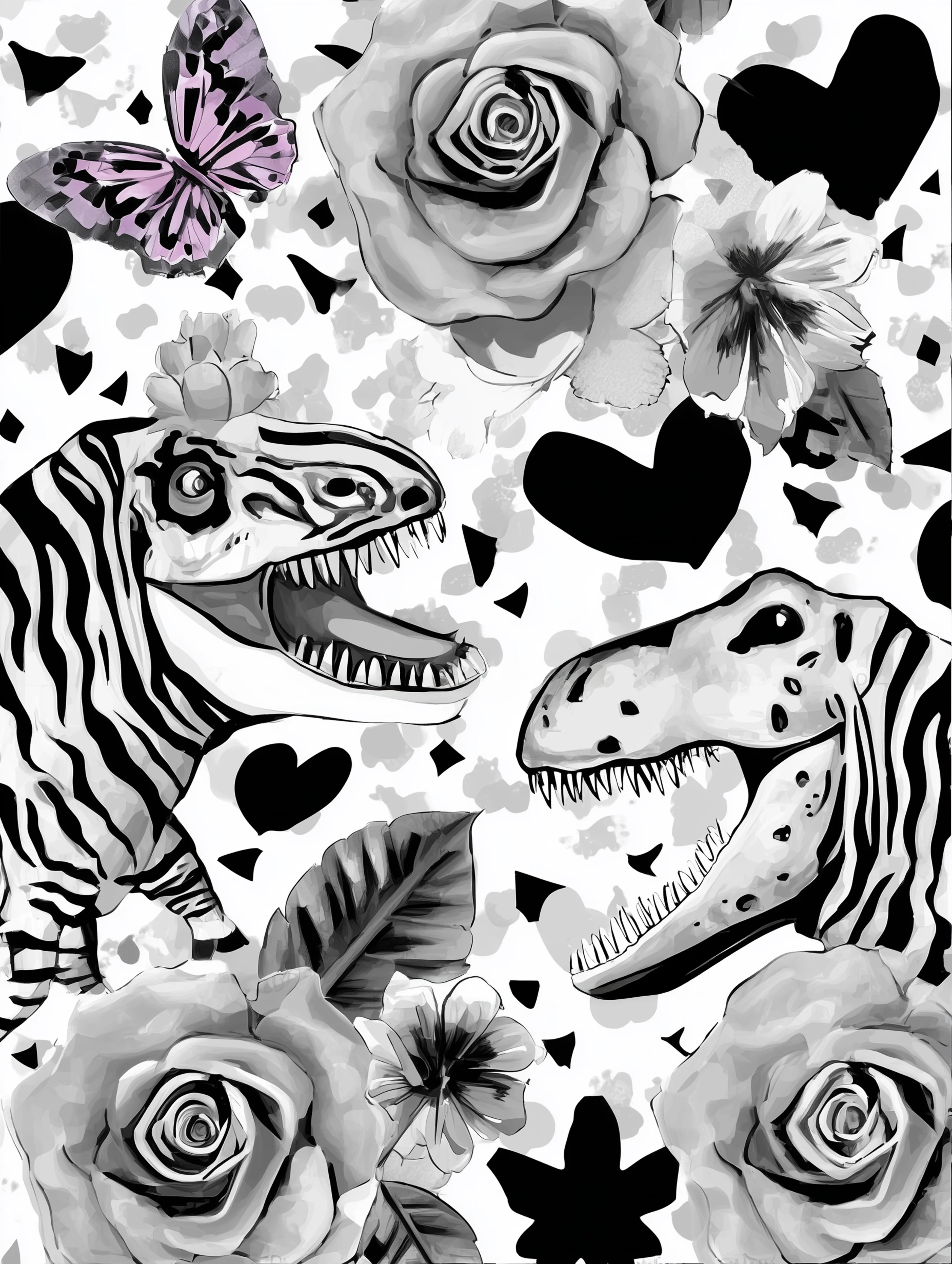 Free printable dinosaur coloring page for adults featuring dinosaurs chatting together